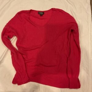 Morgan Taylor V-Neck Sweater in Vibrant Pink